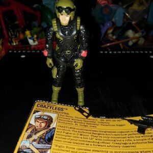Vintage GI Joe Night Force Crazylegs with File Card